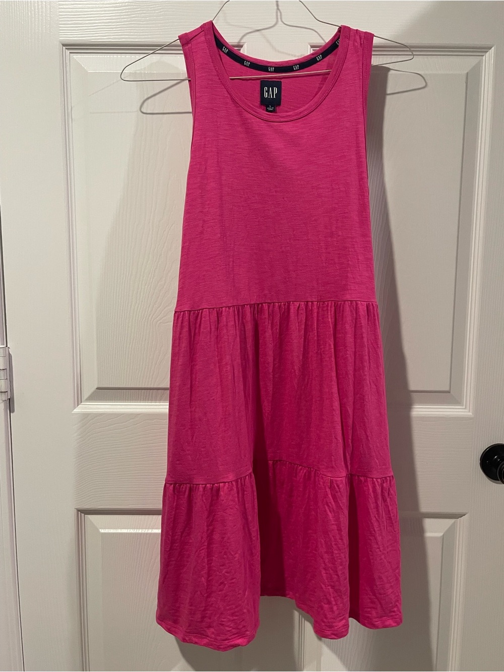 GAP Large Women’s Sleeveless Pink Tiered Dress with Pockets